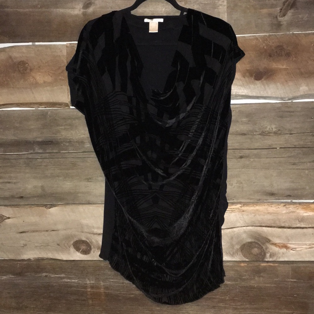 Velvet Burn-out Cowl neck blouse